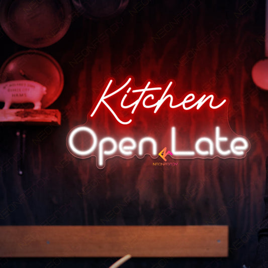 Kitchen Open Late Neon Sign Restaurant Led Light red