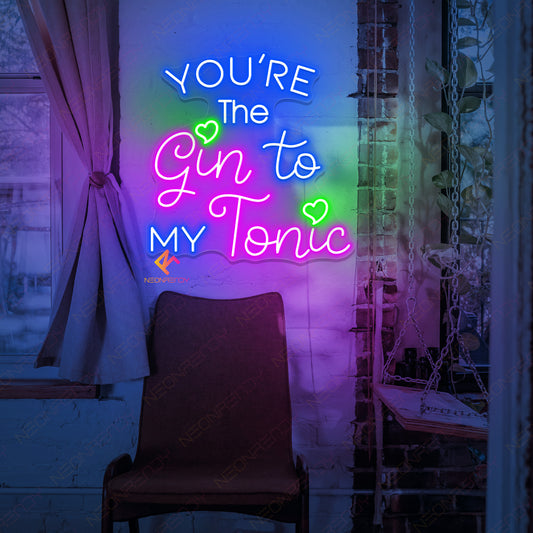 You Are The Gin To My Tonic Neon Sign Led Light purple