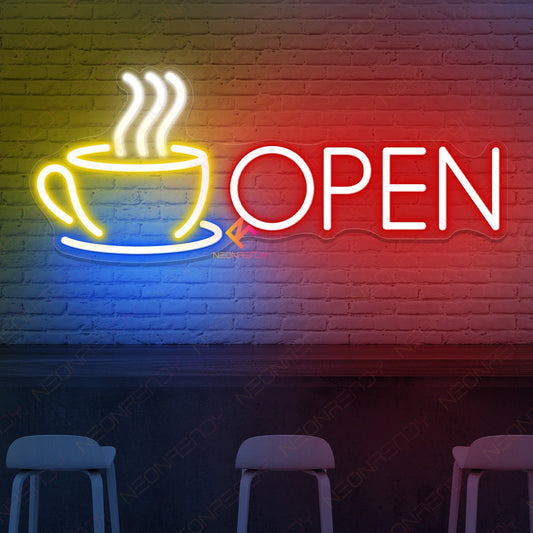 Cafe Open Neon Sign Coffee Shop Led Light red