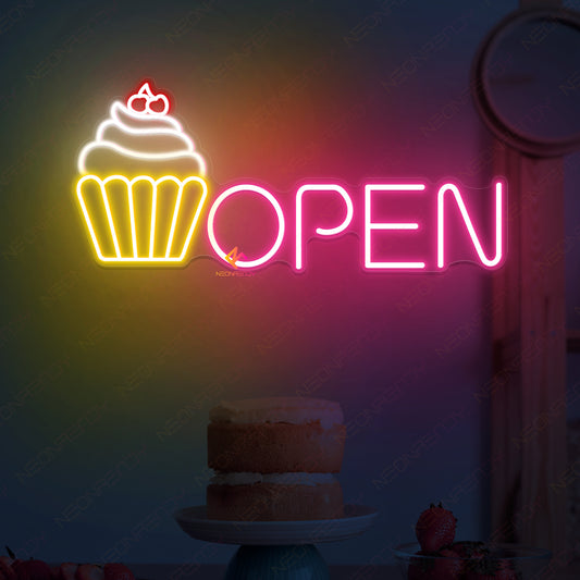 Cupcake Open Neon Sign Coffee Led Light
