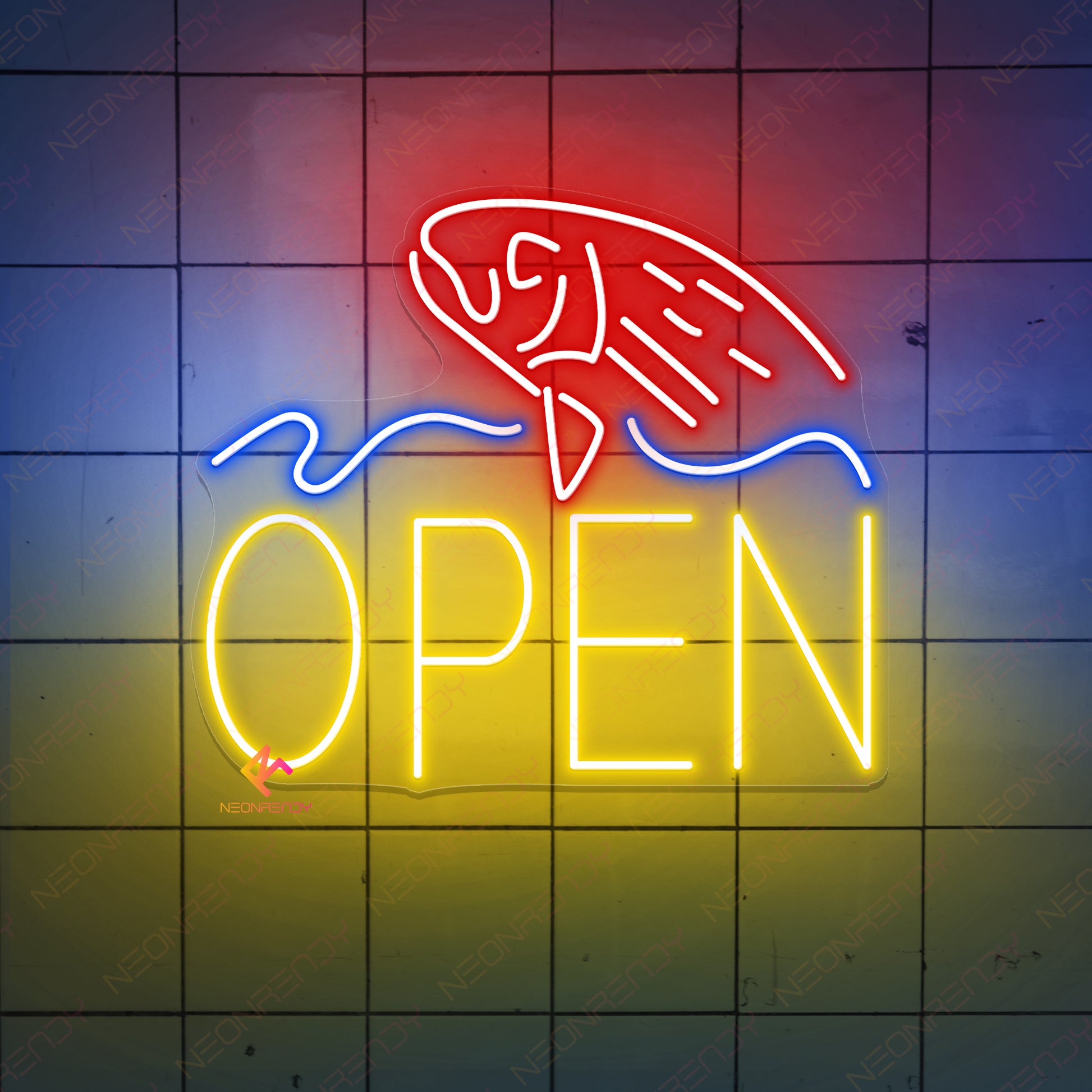 Illuminate Your Restaurant with Our Neon Fish Open Sign