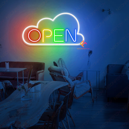 Rainbow Neon Open Sign LGBT Bar