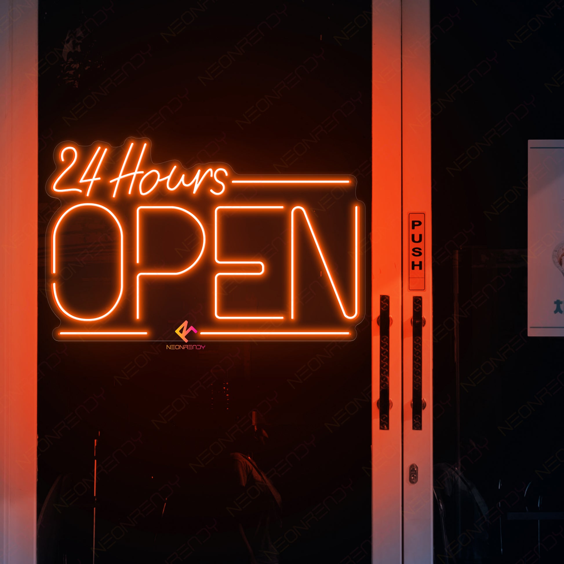 Neon Open 24 Hours Sign Open Led Light orange