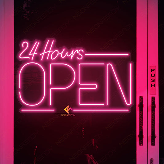 Neon Open 24 Hours Sign Open Led Light pink