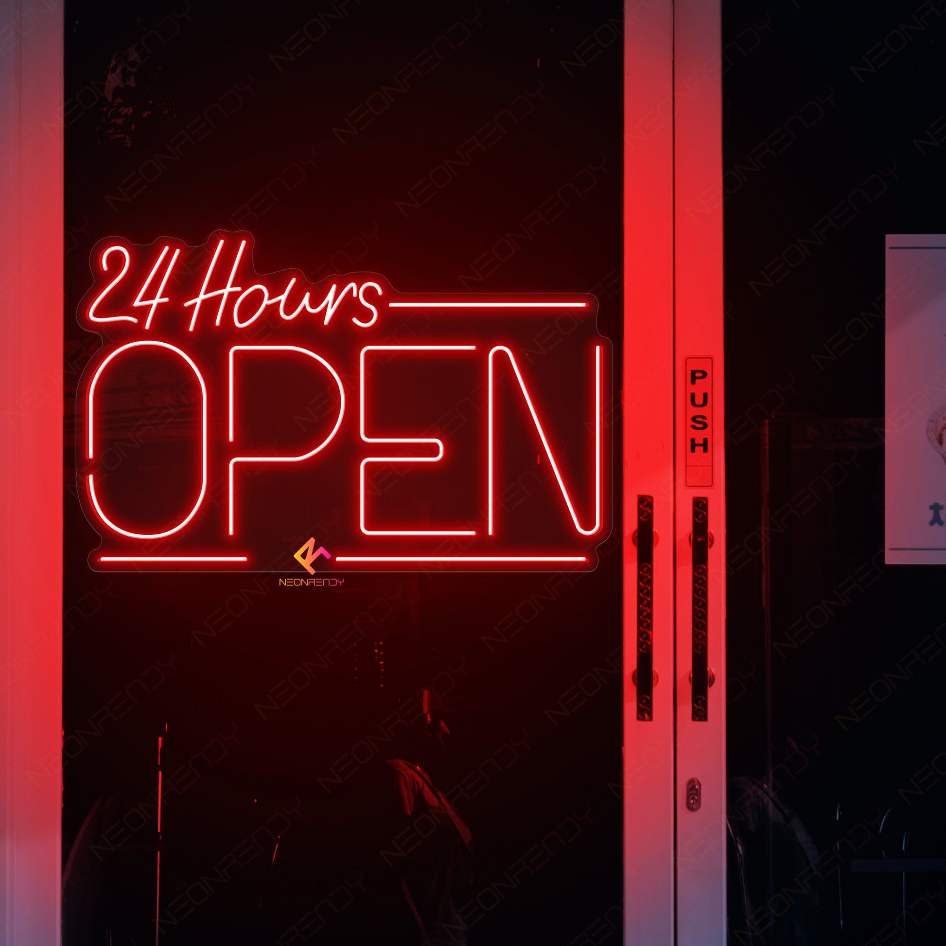 Neon Open 24 Hours Sign Open Led Light red