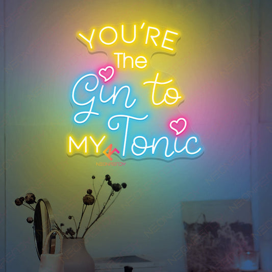 You Are The Gin To My Tonic Neon Sign Led Light light blue
