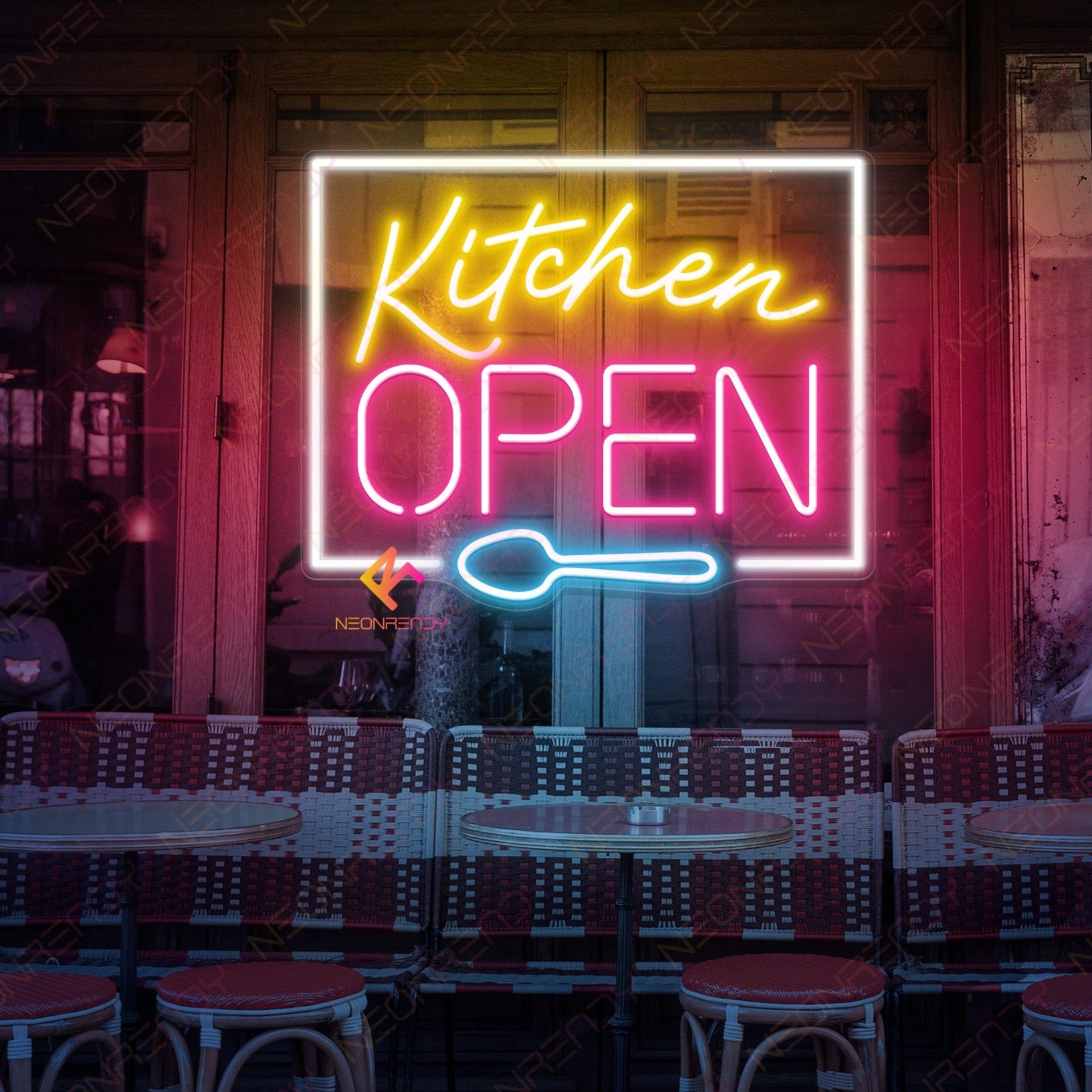Kitchen Open Neon Sign Led Light pink