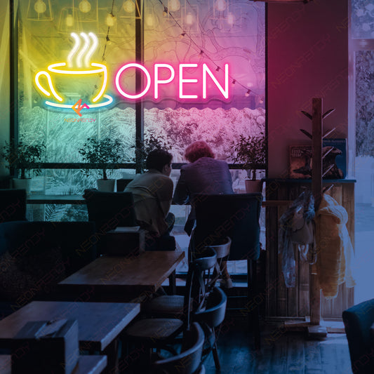 Cafe Open Neon Sign Coffee Shop Led Light pink