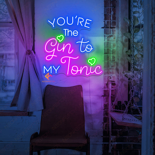 You Are The Gin To My Tonic Neon Sign Led Light purple