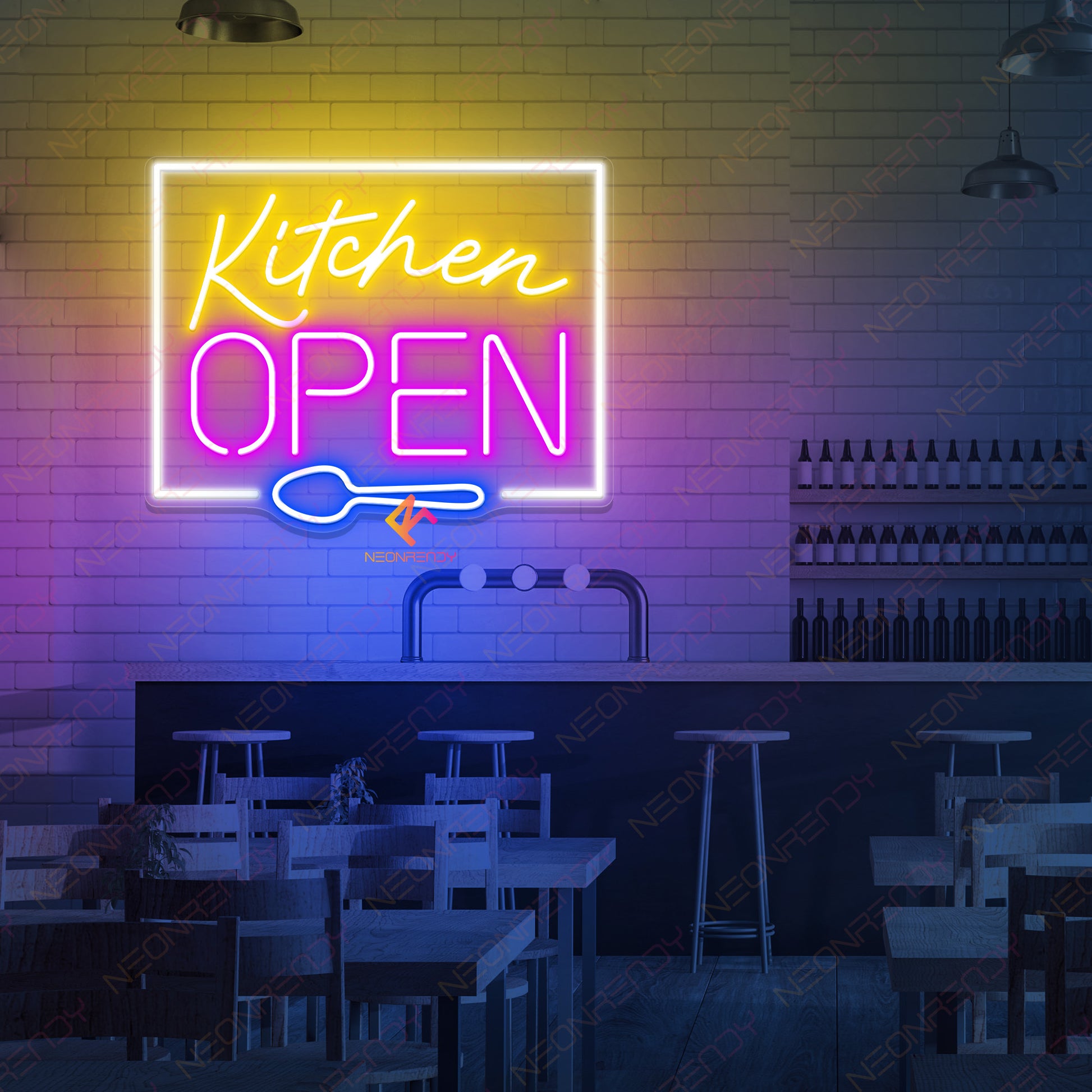Kitchen Open Neon Sign Led Light purple