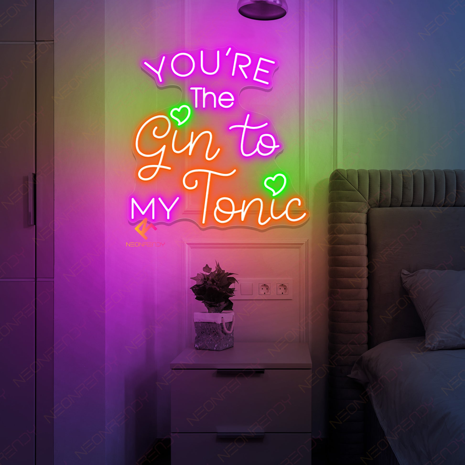 You Are The Gin To My Tonic Neon Sign Led Light orange