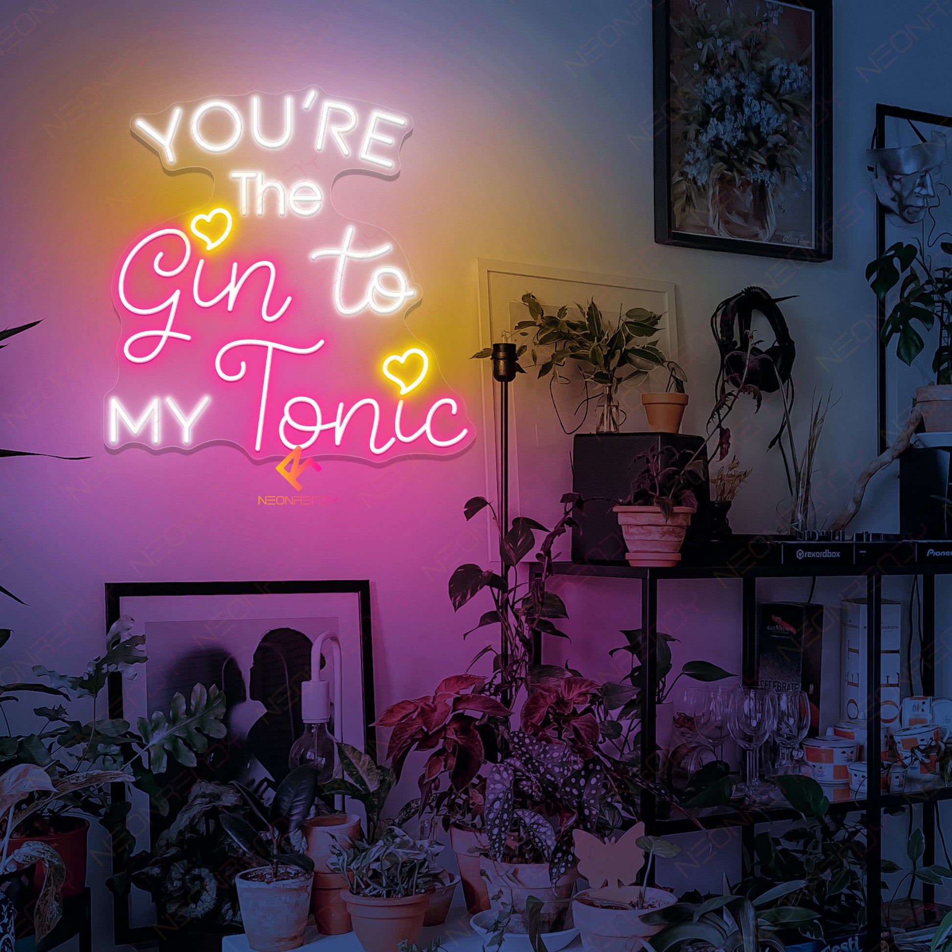 You Are The Gin To My Tonic Neon Sign Led Light pink