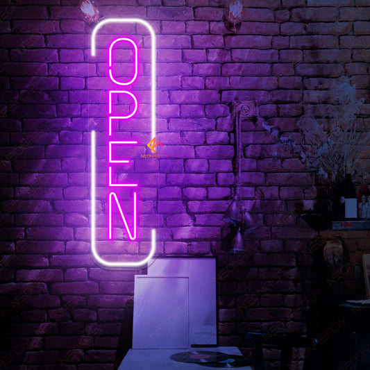 Vertical Open Neon Sign Business Decor Led Light
