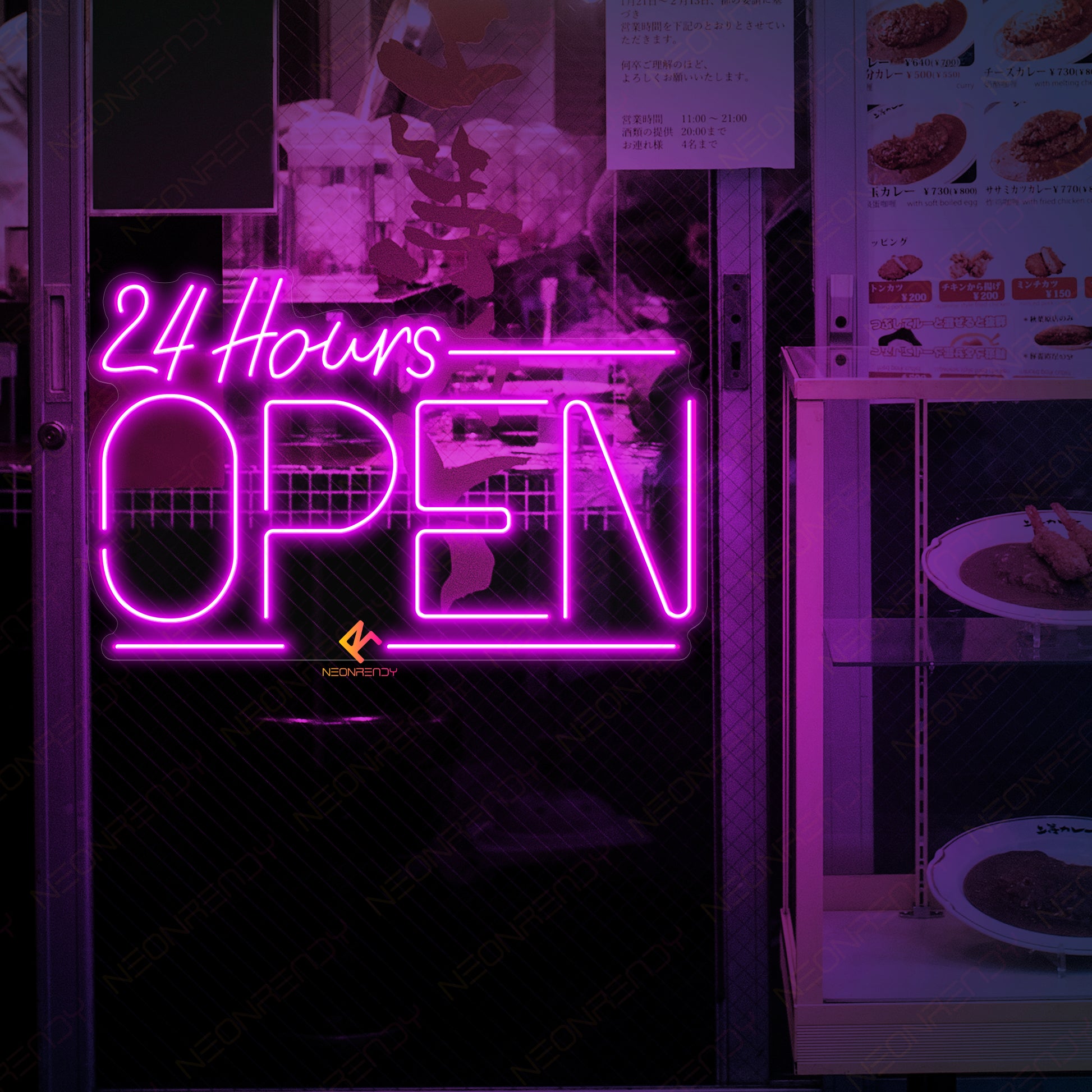 Neon Open 24 Hours Sign Open Led Light purple