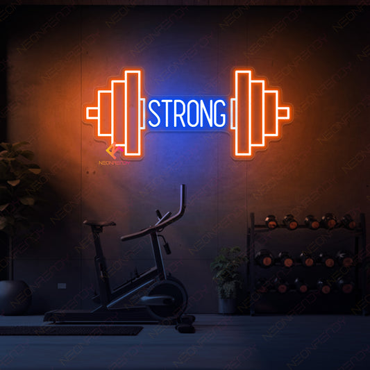 Barbell Neon Sign Strong Light Up Letter