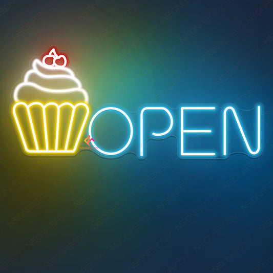 Cupcake Open Neon Sign Coffee Led Light