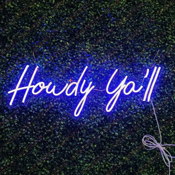 Howdy Neon Sign Howdy Ya'll Led Light For Mancave