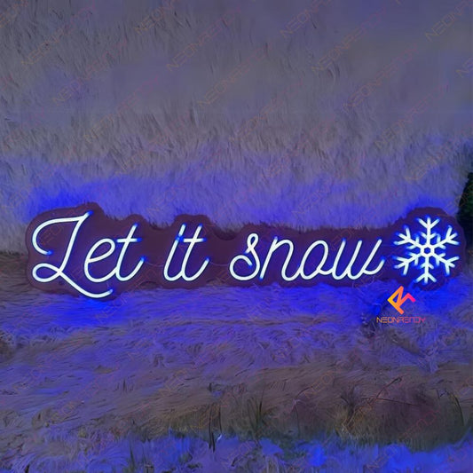 Let It Snow Word Light Christmas Neon Sign 