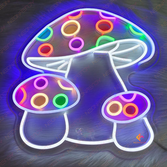 Mushroom Neon Sign Three Mushrooms Led Light