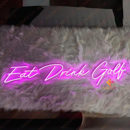 Neon Eat Drink Golf Sign Light Up Word