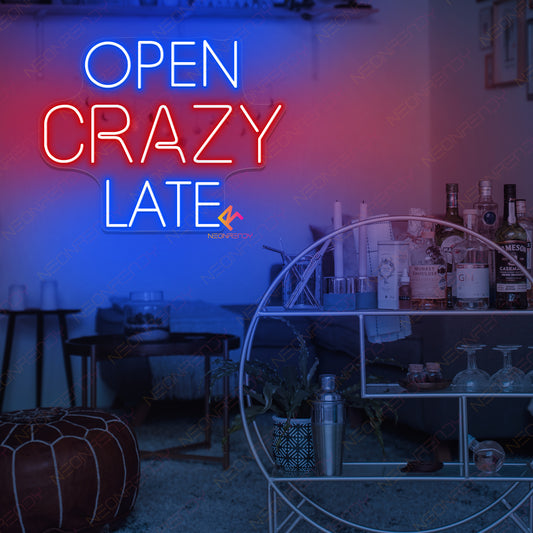 Neon Open Crazy Late Sign Bar Led Light
