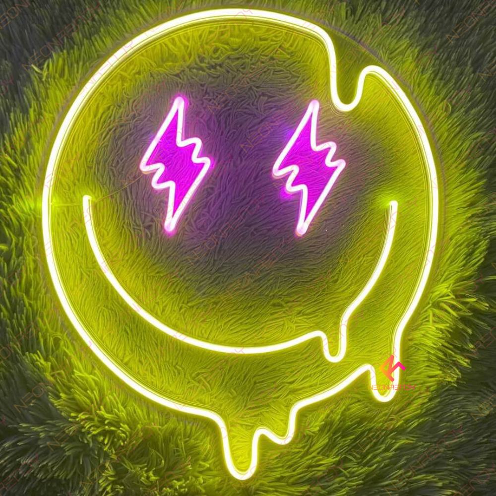 Neon Smiley Face Emoji Sign Led Light