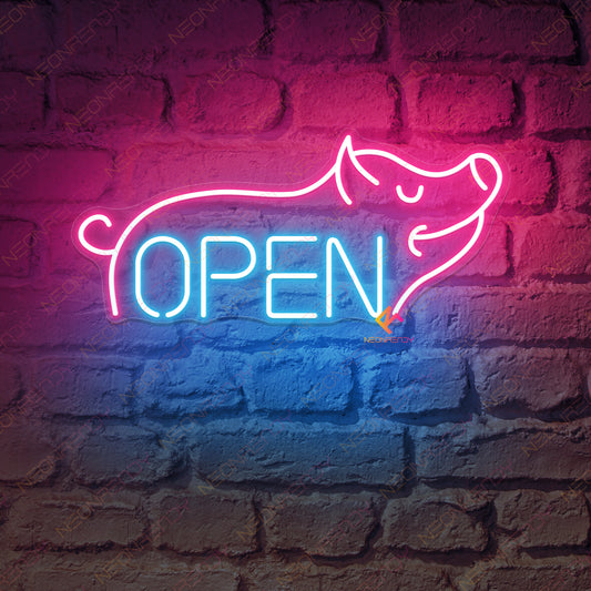 Neon Pig Open Sign Led Light For Restaurant