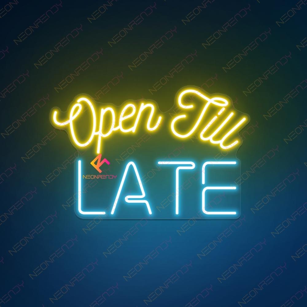 "Open Till Late" Neon Sign Word Light Up