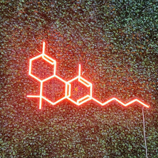 THC Molecule Neon Sign Cool Weed Led Light